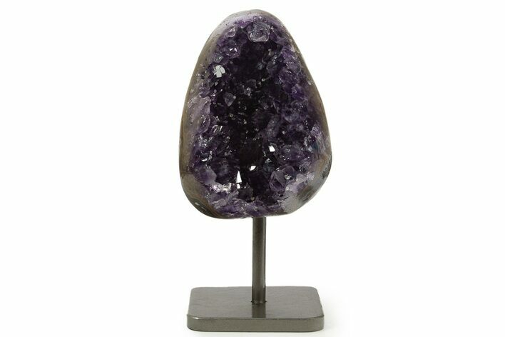 Dark Purple Amethyst Geode On Metal Stand - Uruguay #342491
